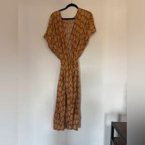 Elegant Orange Patterned Dress